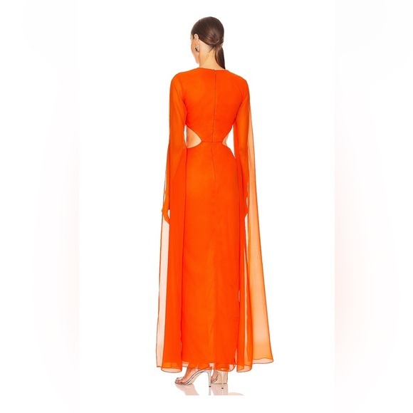 YAURA RENI DRESS: Elegant Orange Evening Gown - Picture 3 of 4